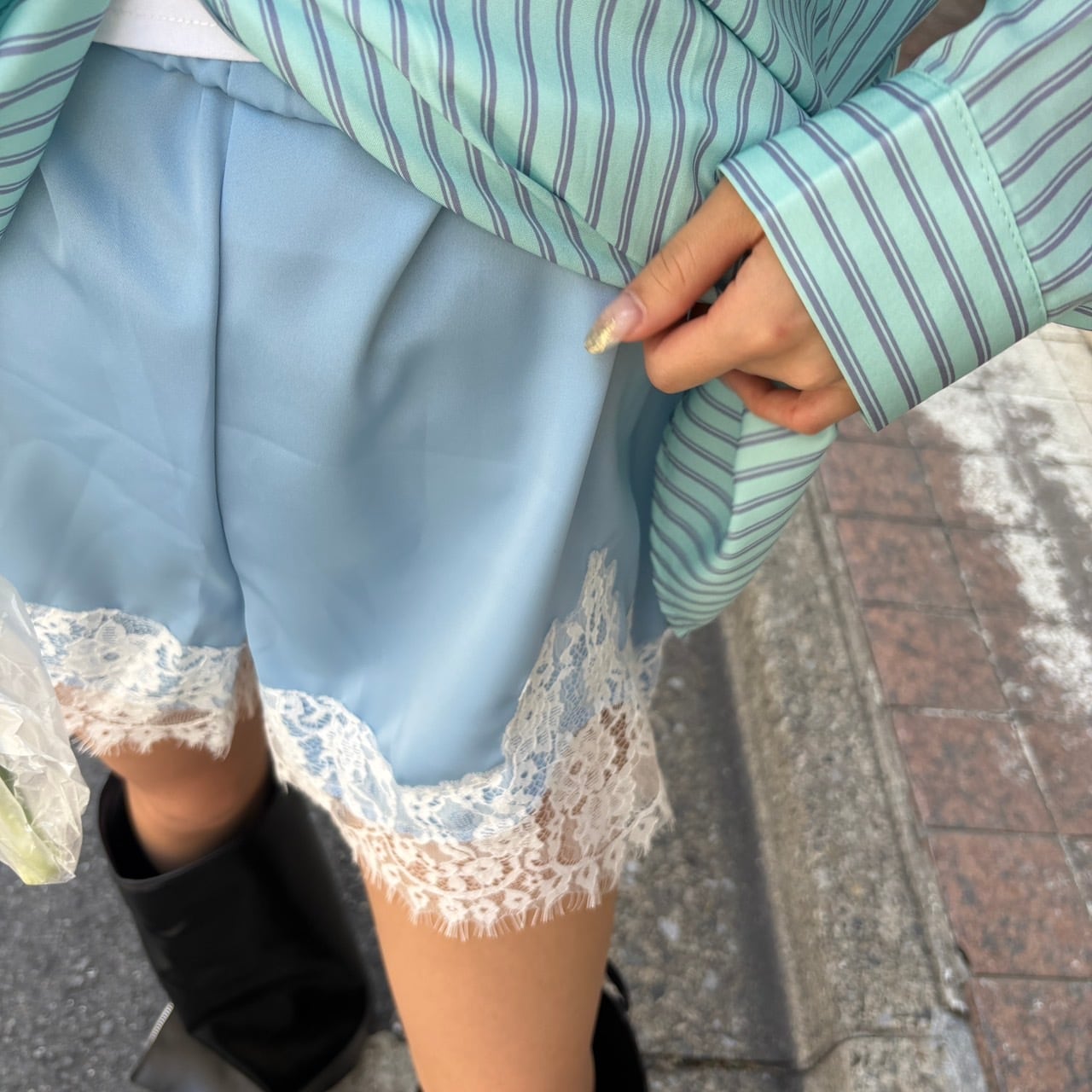 サテンレースショートパンツ_LN03813 | lanan(ラナン)