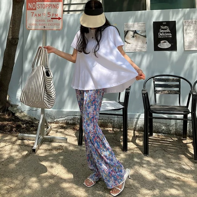 【クルーネック半袖ロングTシャツ 】P00338