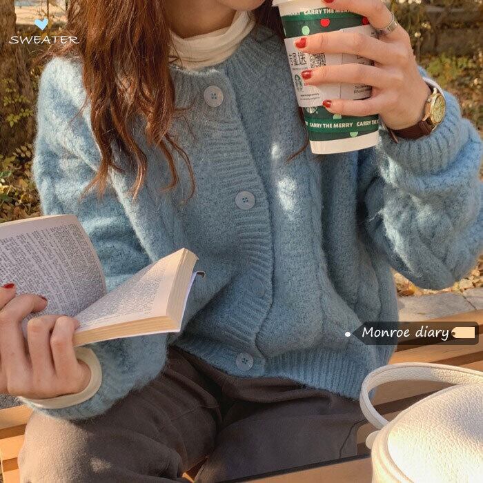 スタイルセーター コート スプリングニットカーディガンショートトップス 春物 モンロー61803465544