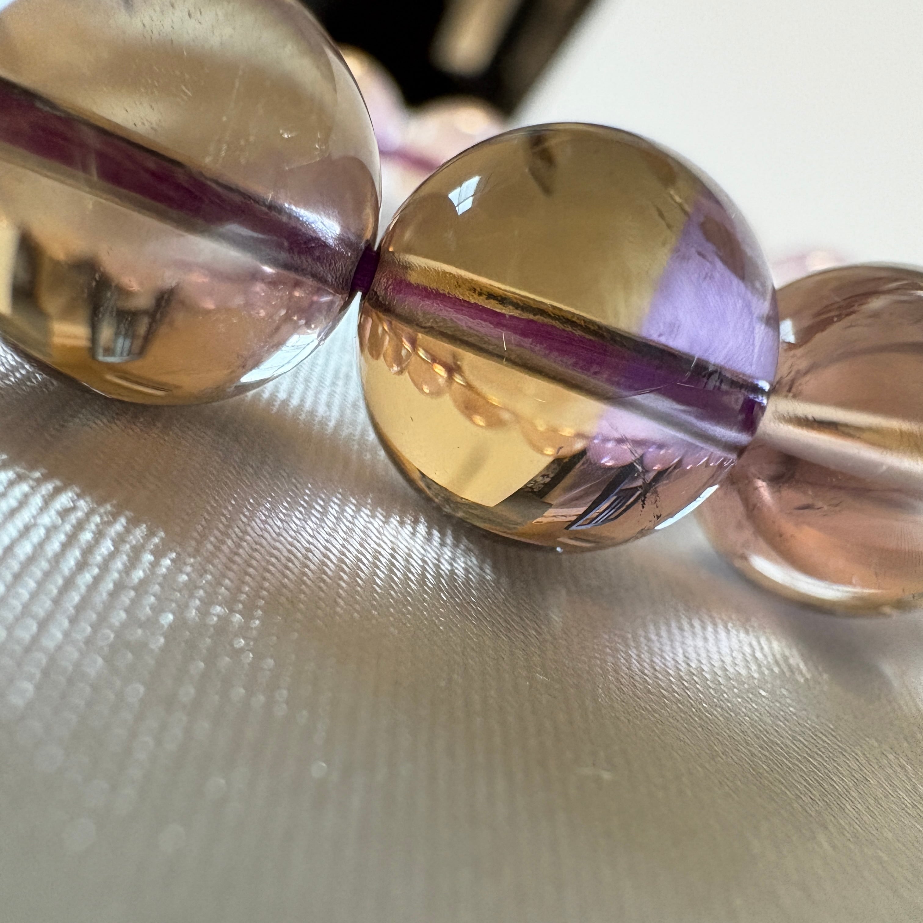 ボリビア産 アメトリン ブレスレット✨10㎜珠の高透明グラデーション