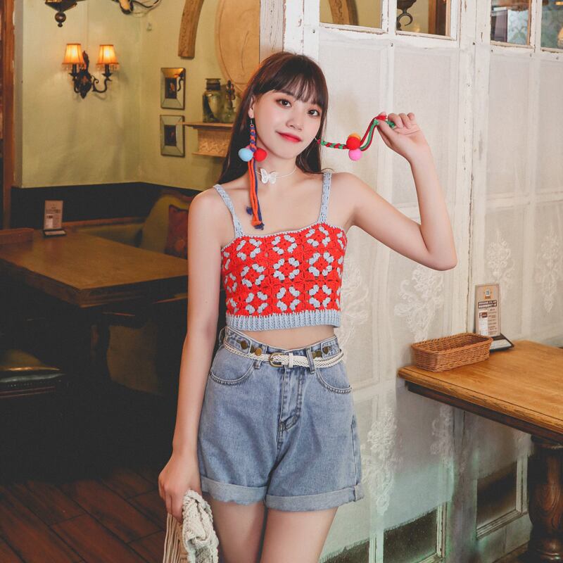 スタンダードエスニックサマー レトロ 大人ガーリー スウィート キュート カジュアル 夏物 延命家ファッション85601730099