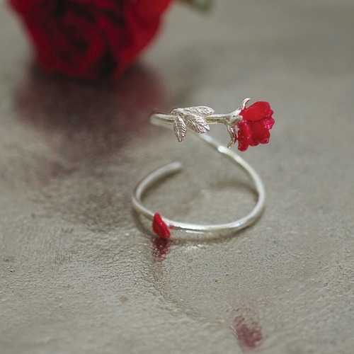 Beauty and the Beast 〜赤い薔薇のリング 〜(silver×resin)
