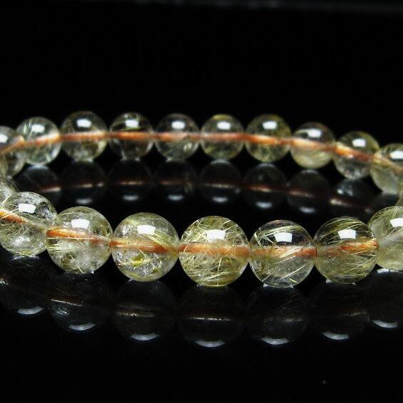 ルチルクォーツ ブレスレット 8mm タイチンルチルクォーツ タイチンルチル 一点物 メール便可 [M便 1/10] 111-49129