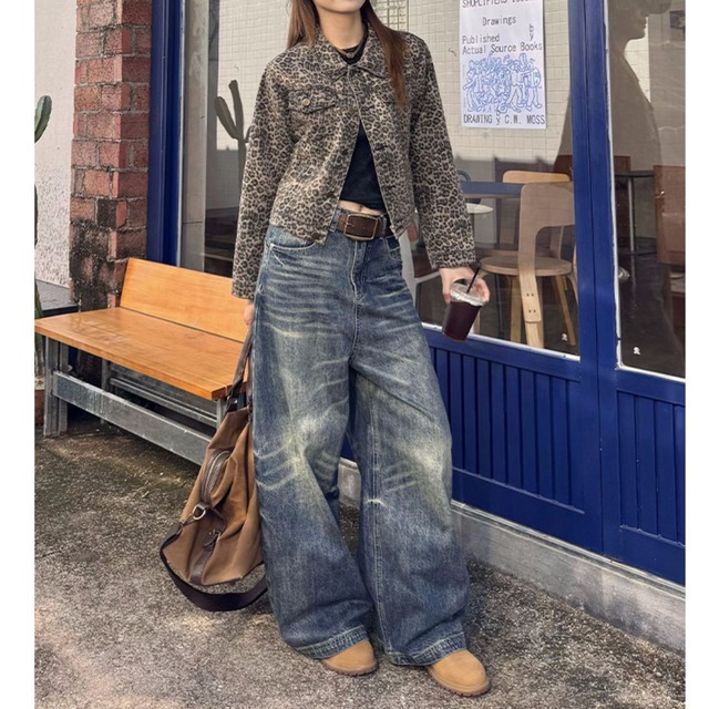 ストーンウォッシュルーズデニムパンツ 1col R02275