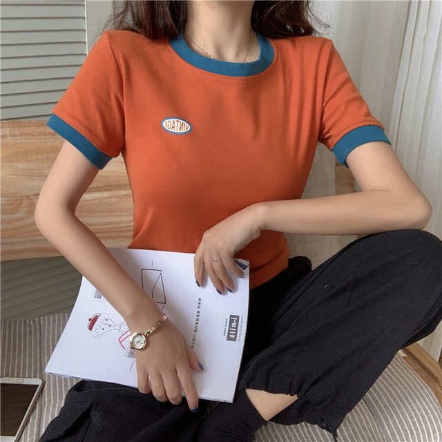 【MumuIns 】Uネック Tシャツ　  A0112