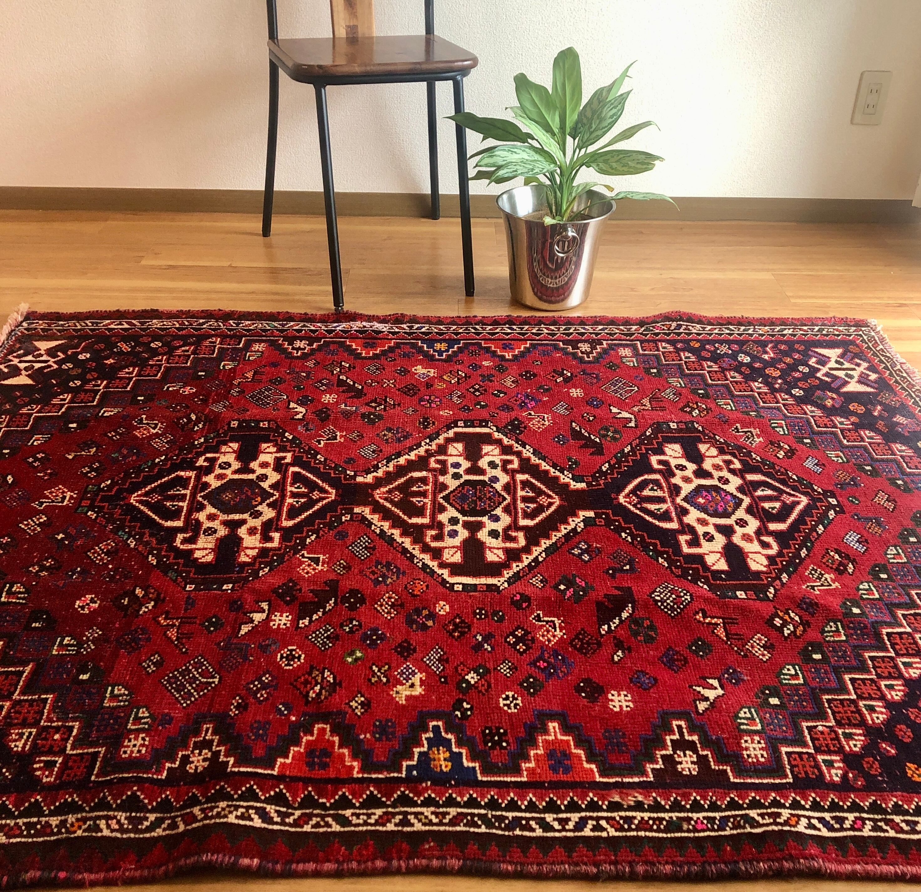 ヴィンテージラグ トライバルラグ セミアンティーク オールド絨毯