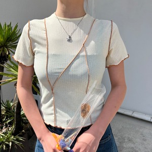 バイカラーカラーリブシアートップス_LN02130