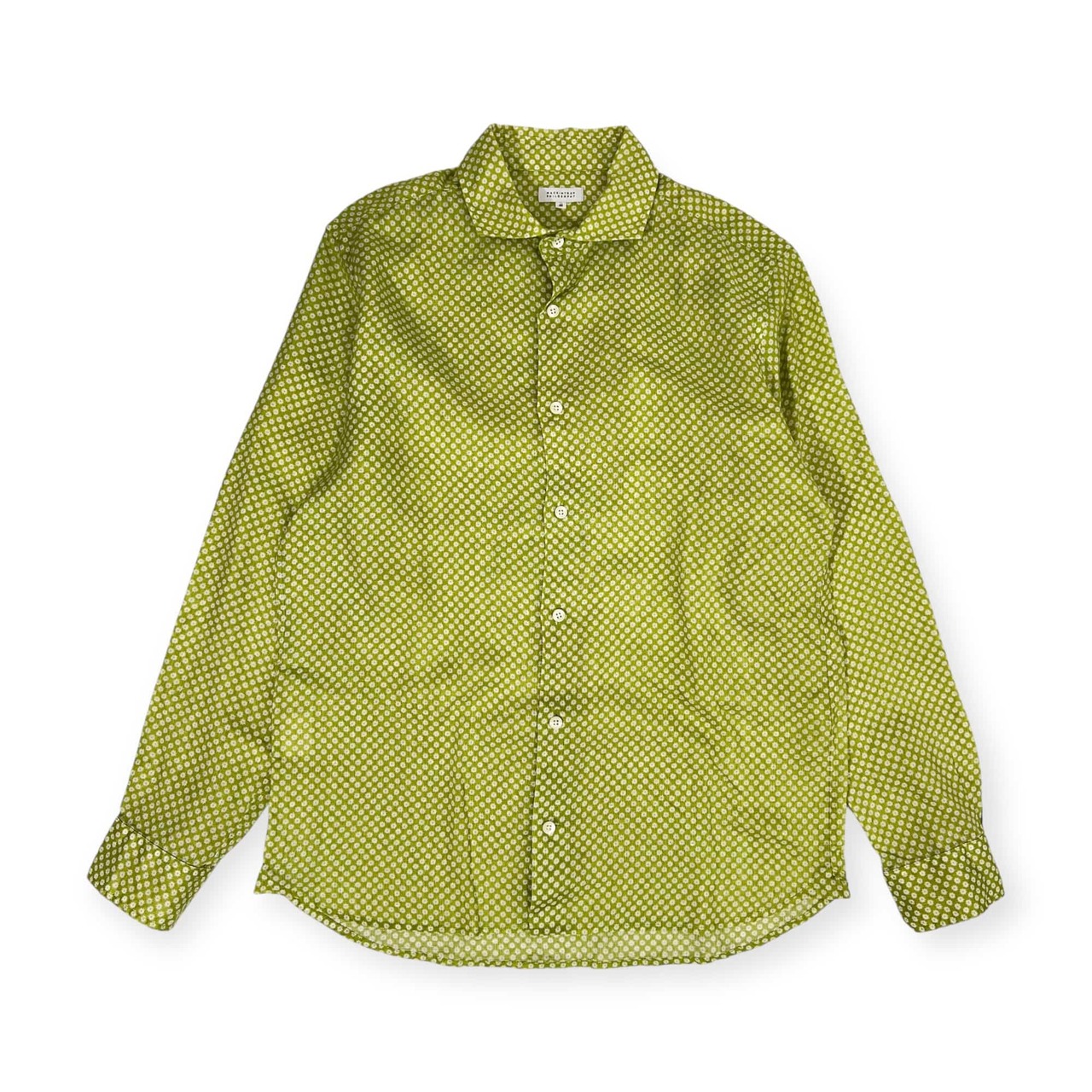 リネン100% MACKINTOSH PHILOSOPHY マッキントッシュフィロソフィー 花柄 総柄 長袖シャツ 40/グリーン メンズ 三陽商会