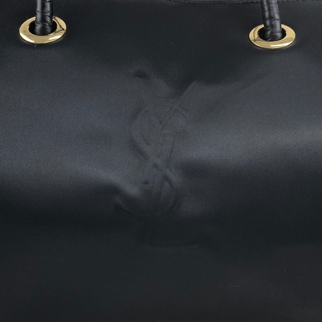 Yves Saint Laurent イヴ・サンローラン ハンドバッグ ブラック YSL ナイロン ボストンバッグ vintage ヴィンテージ オールド rn8bbj
