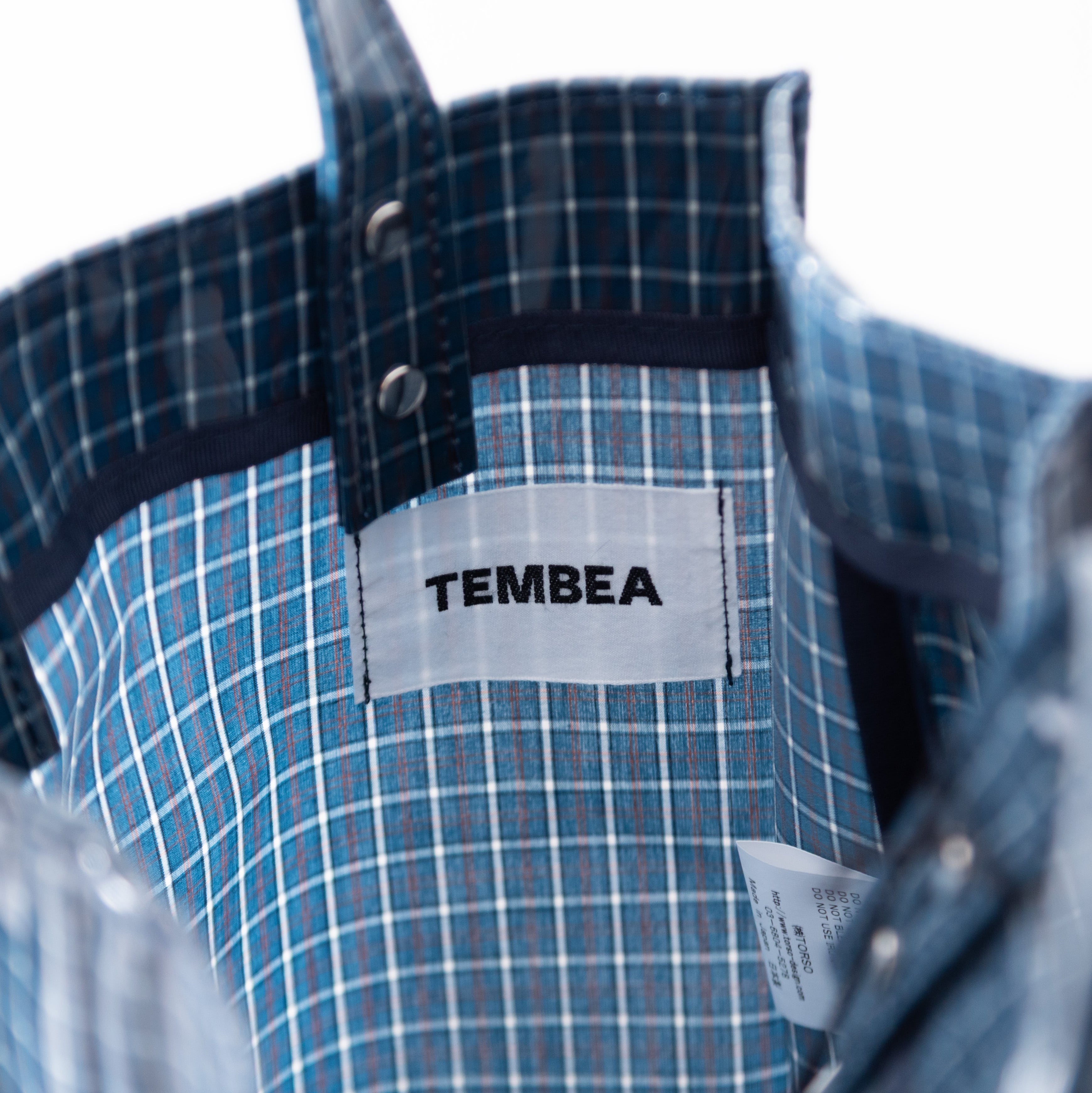 TEMBEA│PAPER TOTE SMALL | CHECK BLUE｜テンベア｜ペーパートート
