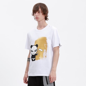 送料無料 【HIPANDA ハイパンダ】メンズ Tシャツ MEN'S GOLD PRINT SHORT SLEEVED T-SHIRT / WHITE・BLACK