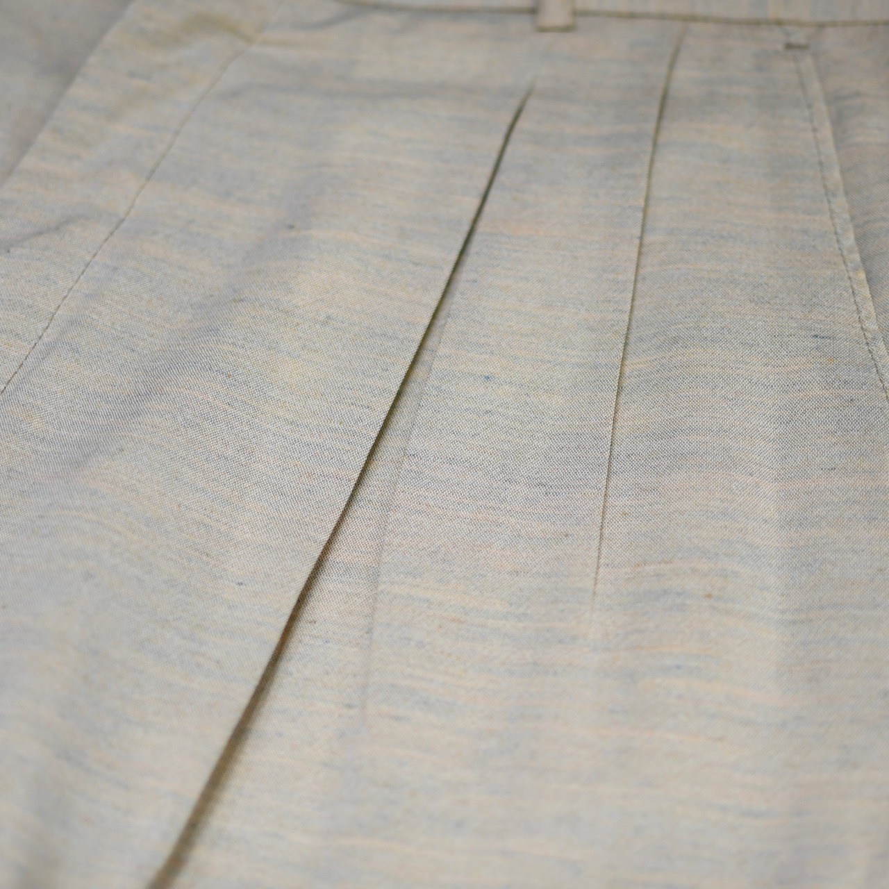 PRONTI rayon blend "杢調" 2tuck slacks