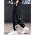 Tapered silhouette sweatpants with side lines for men ◇3color H0335
