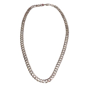 vintage silver flat link chain necklace made in italy