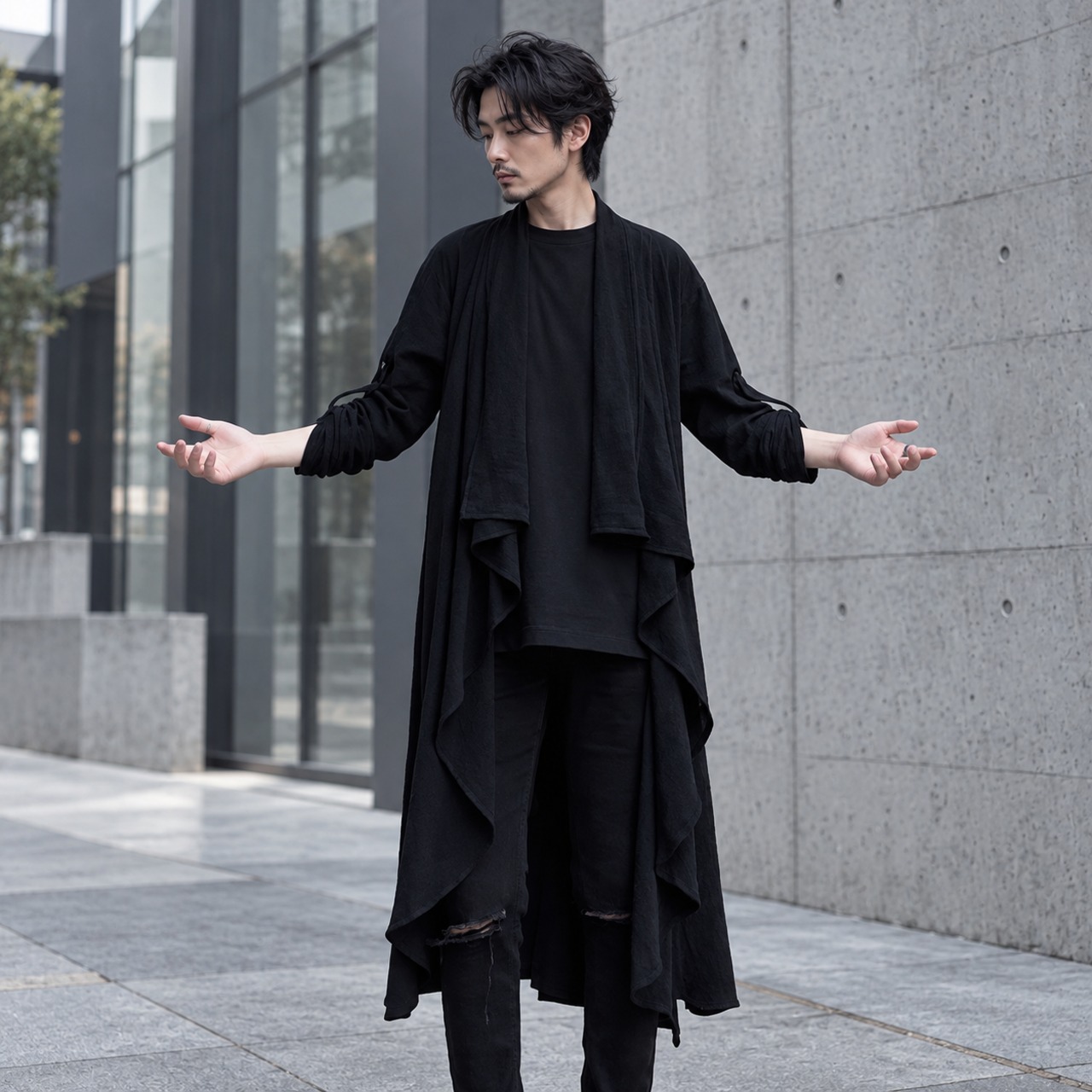 Drape Hem Long Cardigan　TB2613・画像6