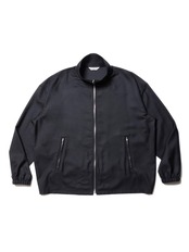 T/W Gabardine Stand Collar Zip Up Jacket - Black -