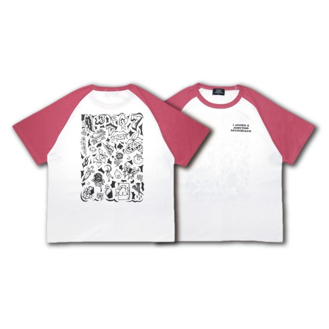 SAVAGECLUB×JERRYTRAD RAGLAN S/S TEE SMOKE PINK