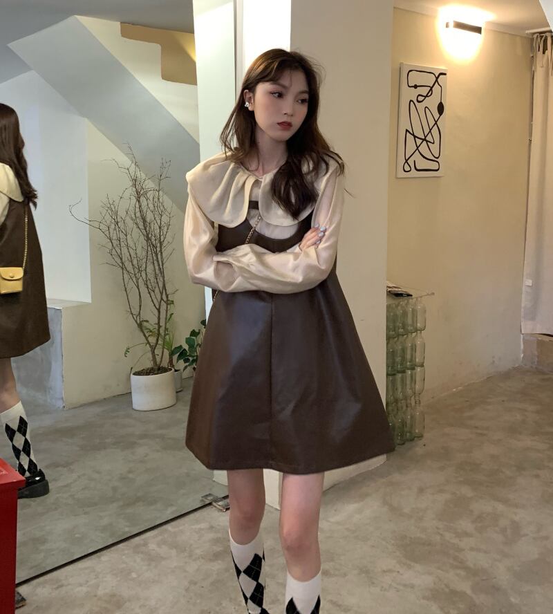 オータムドレス カラーシャツ 秋物 モンロー76568452116