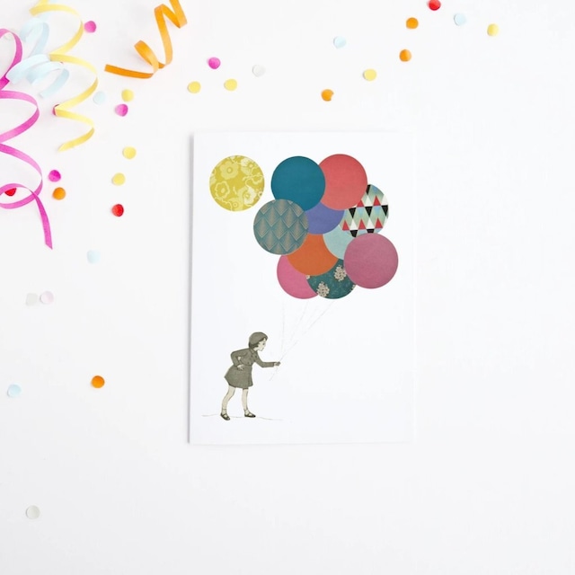 Party Girl Greeting Card  コラージュ グリーティングカード