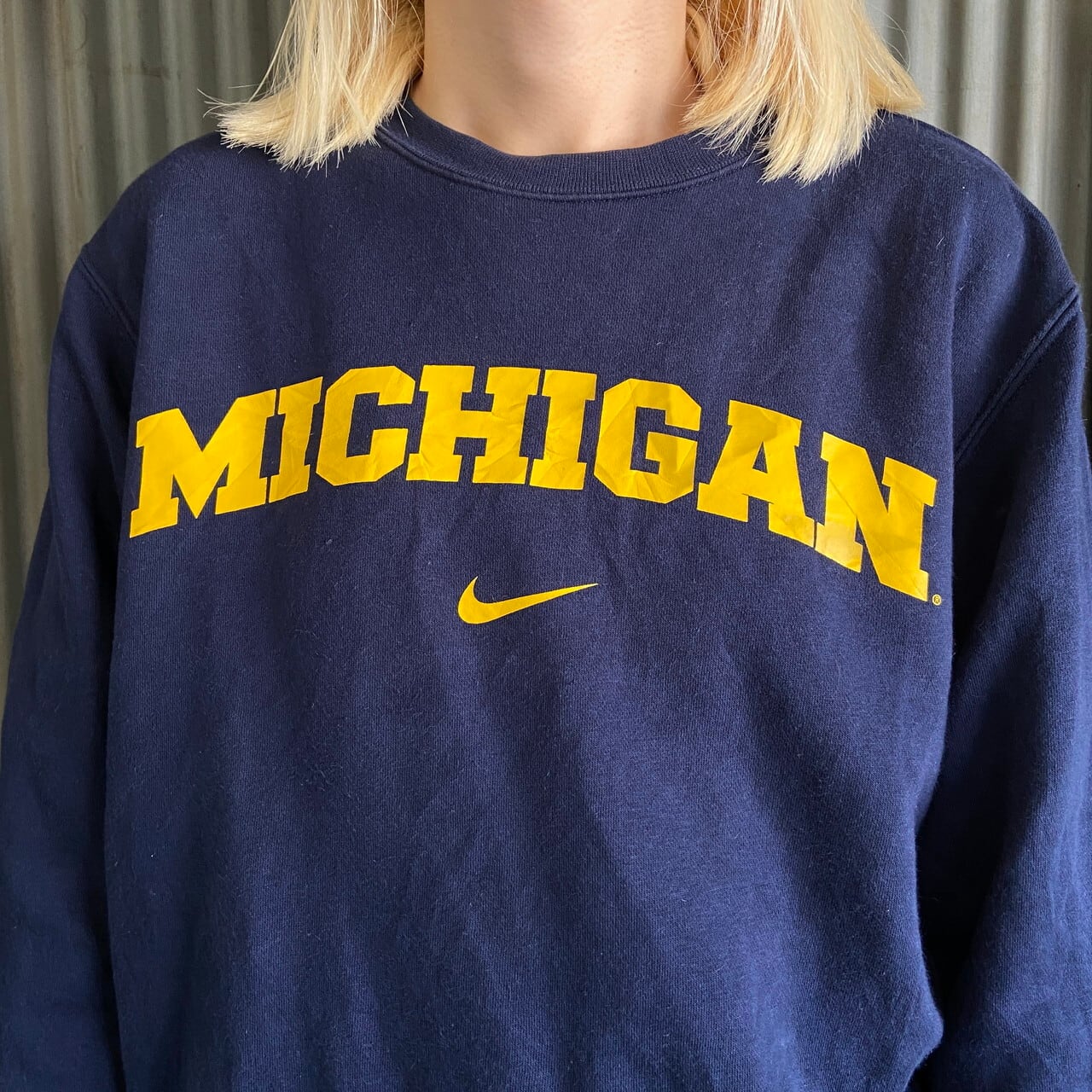 NIKE ナイキ MICHIGAN カレッジチームロゴ スウェット メンズM 古着 ス  