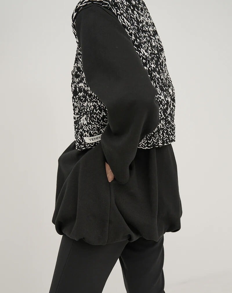 YENN イエン ミックスハンドニットベスト ブラック 楽天市場】【期間限定P10倍】【即納】【2025秋冬新作】YENN イエン MIX