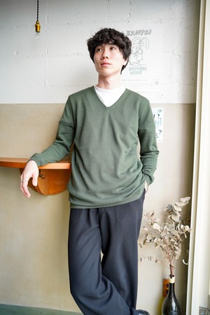 【1980-90s】Deadstock "MODI" Wool & Polyacryl V-Neck Knit Sweater / 6-337
