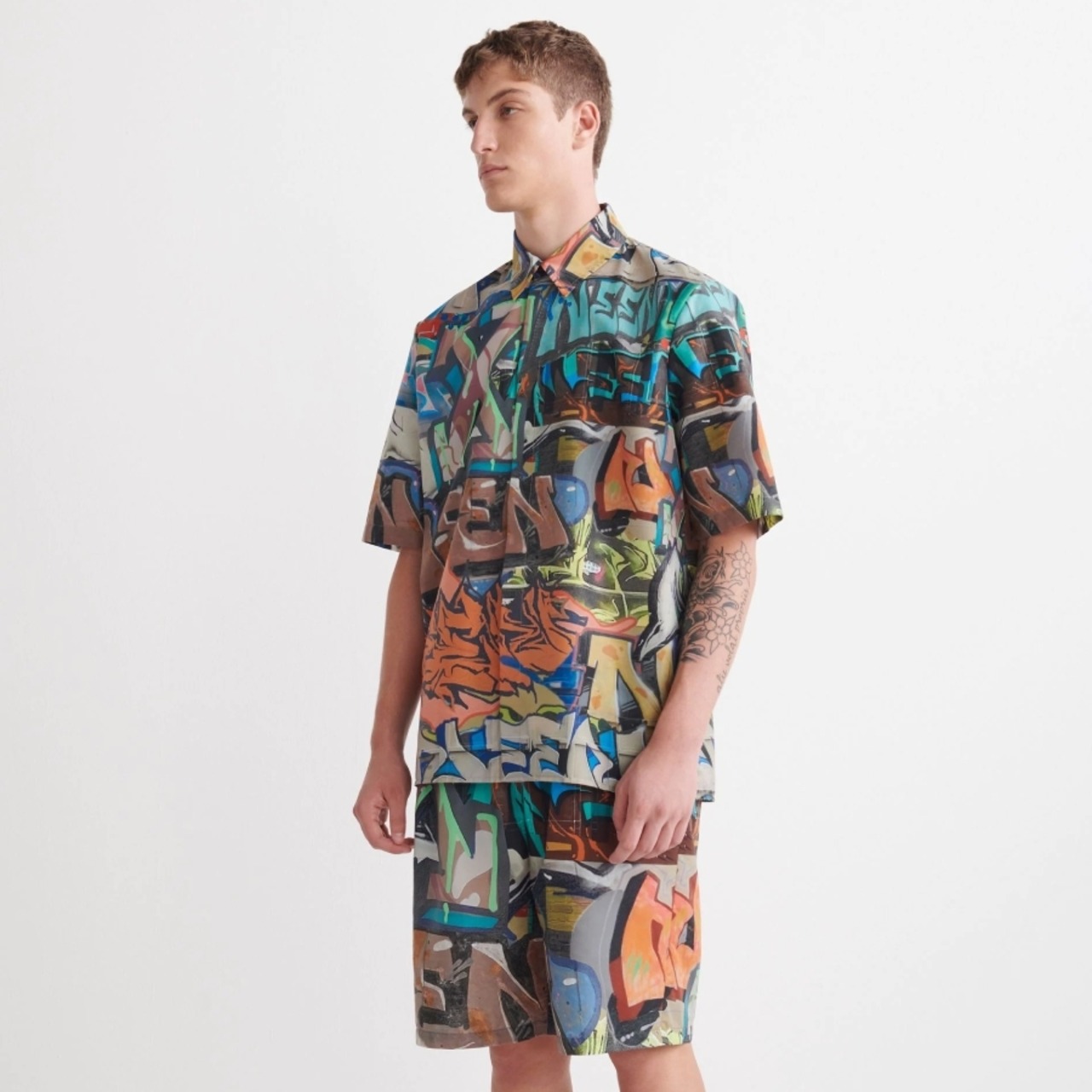 OFF-WHITENEEN ALLOVER OVER SS SHIRT MULTICOLOR NBLUEWHITE - 3