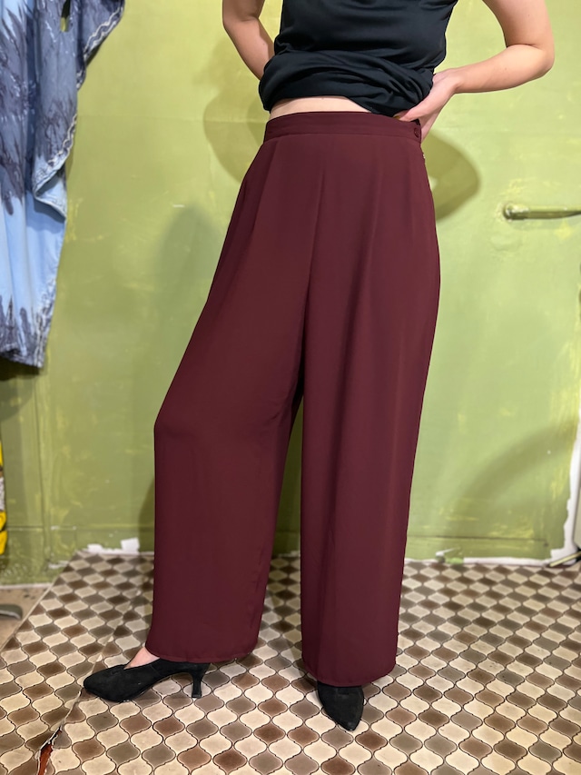 Vintage brown simple poly pants ( ヴィンテージ ブラウン シンプル パンツ )