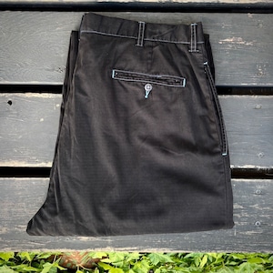 ⑨ W90cm 職人 BLACK染め Polo Ralph  Lauren ラルフローレン チノパン 90年代 ツータック