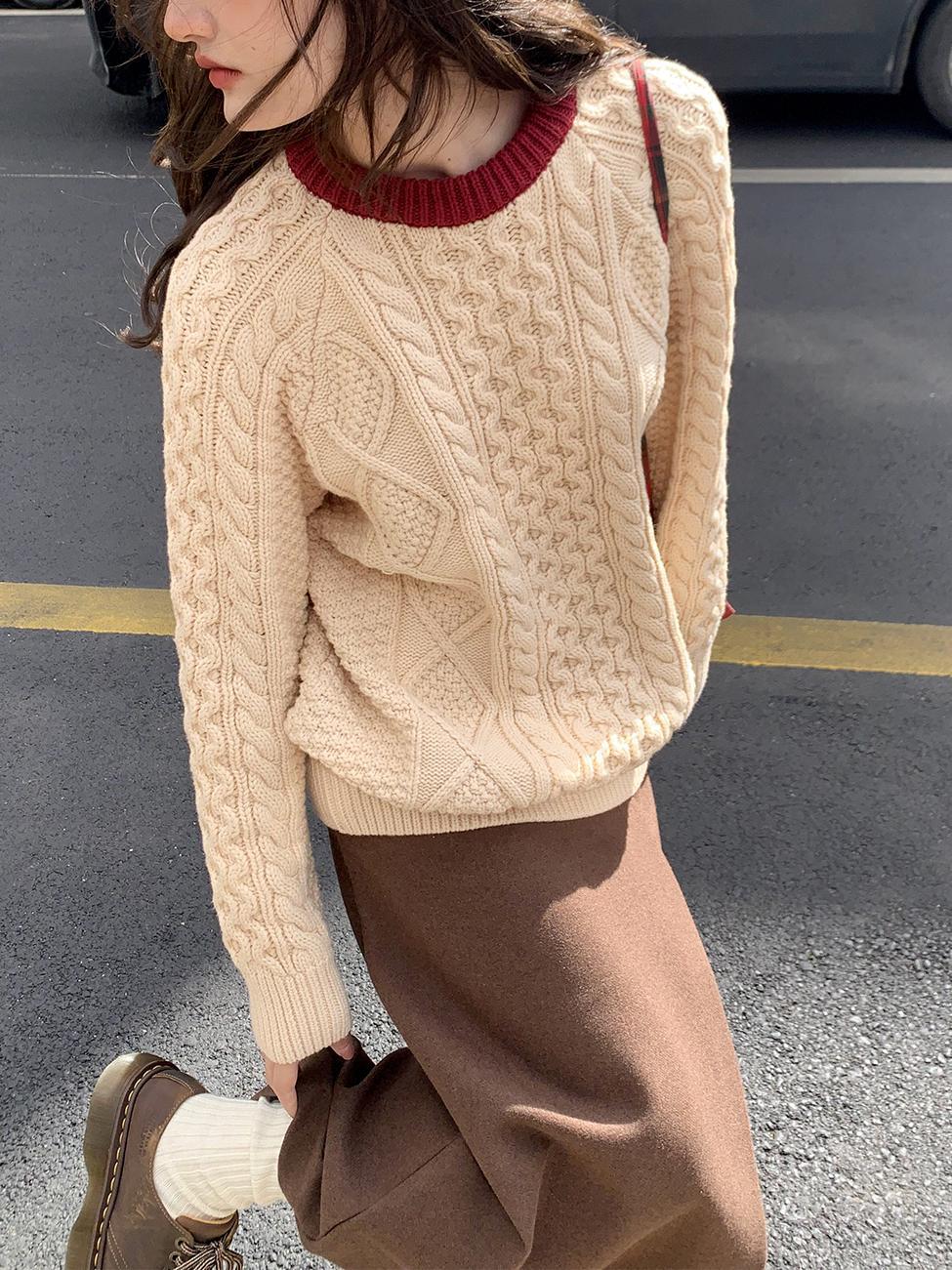 Bi-color twist sweater（バイカラーツイストセーター）c-627