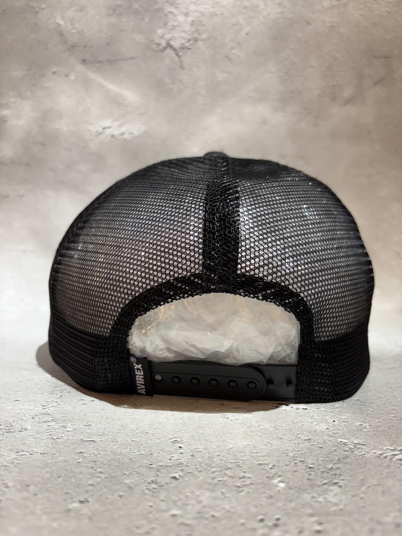 AVIREX / アヴィレックス NUMBERING MESH CAP  メッシュキャップ ブラック×ブラックカモ ビックサイズ