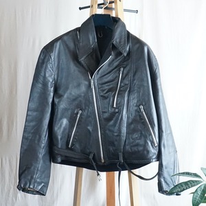 イギリス レザー ライダース 80's UK [C2587]