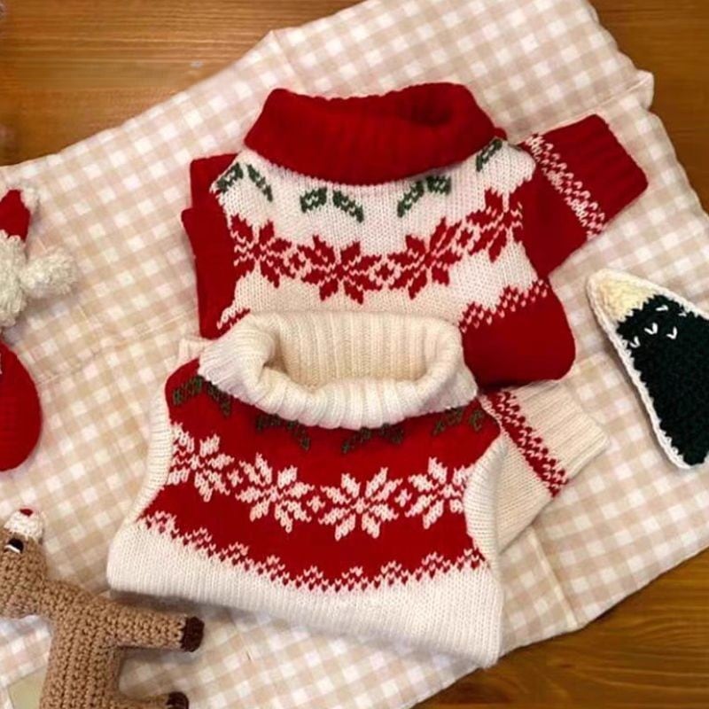 ノルディック柄のニットセーター 犬服 00947