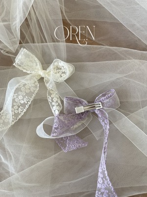 即納)  free | Athe Layered Ribbon Claw Clip | OREN
