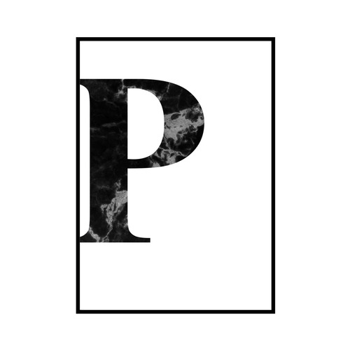 "P" 黒大理石 - Black marble - ALPHAシリーズ [SD-000517] B3サイズ フレームセット