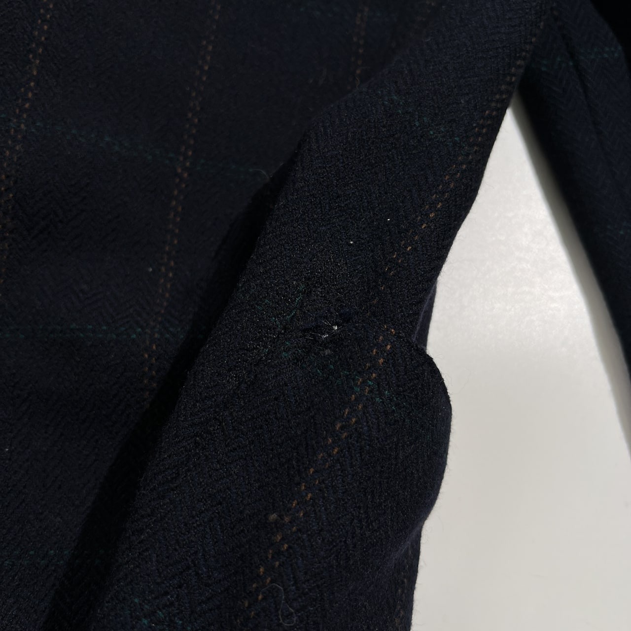 Vintage Yves Saint Laurent イヴサンローラン ヘリンボーン チェック テーラードジャケット C94-W84-T165 /ネイビー系 ビンテージ
