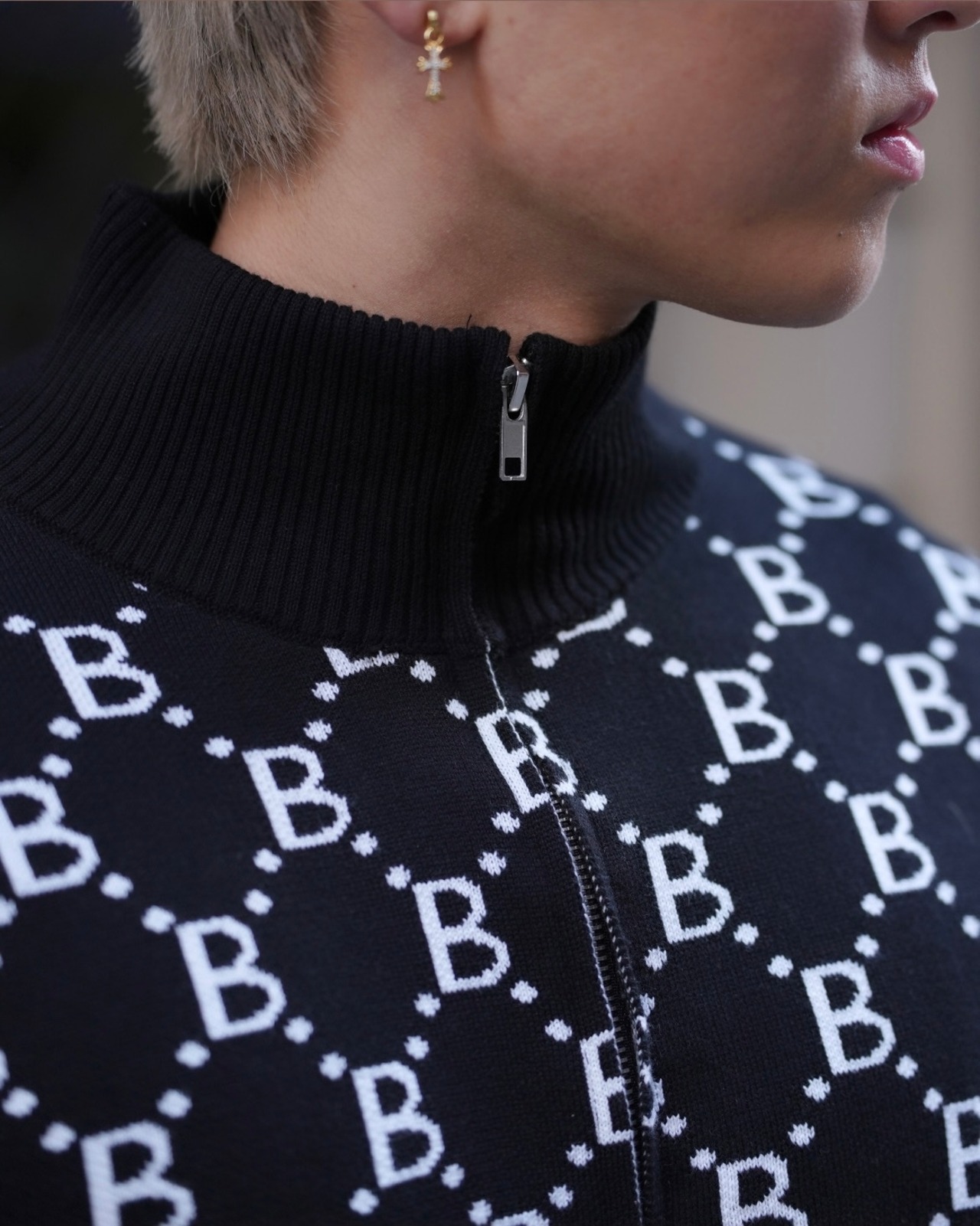 BELINDA MONOGRAM ZIP JACKET【BB25024】