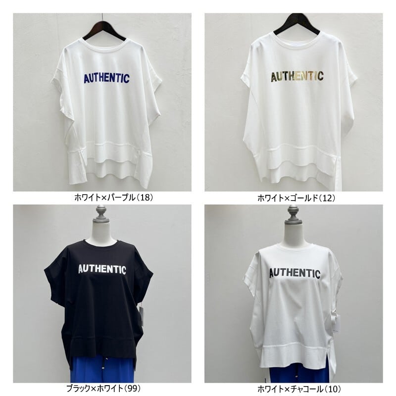 PASSIONE (パシオーネ)ロゴプリント 変形ワイド 半袖 Tシャツ 626458