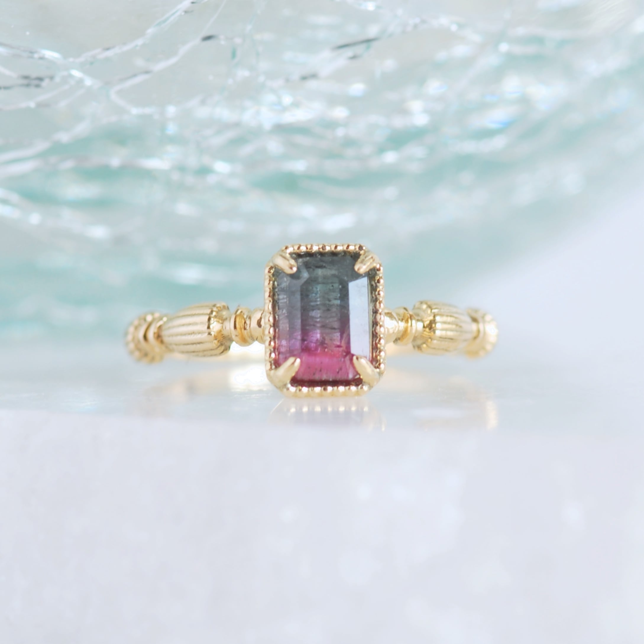 バイカラートルマリン リング / K10YG【1点限り】 | DoubleMoon jewelry