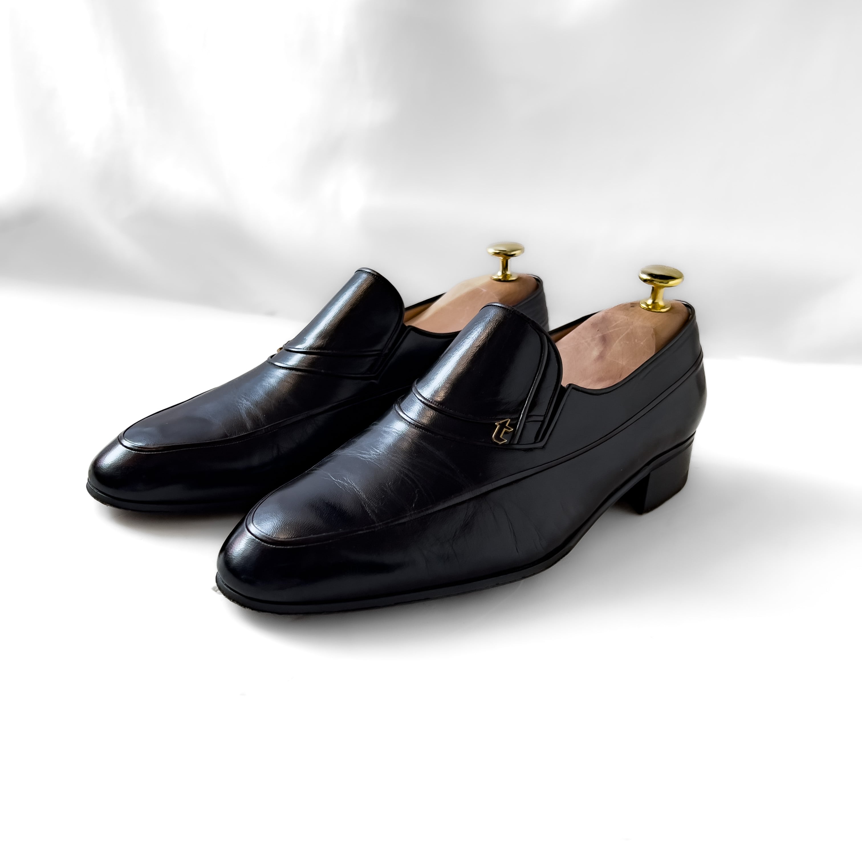 a. testoni” 7E black leather loafers made in italy AMEDEO TESTONI