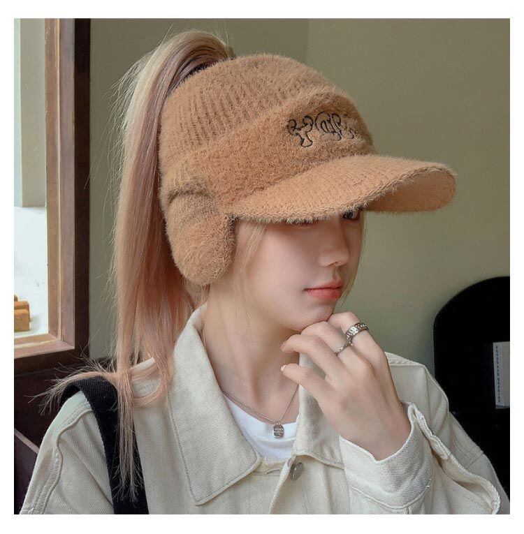 冬 レディース 帽子 サイクリング 耳当て付き ニット帽 ランニング