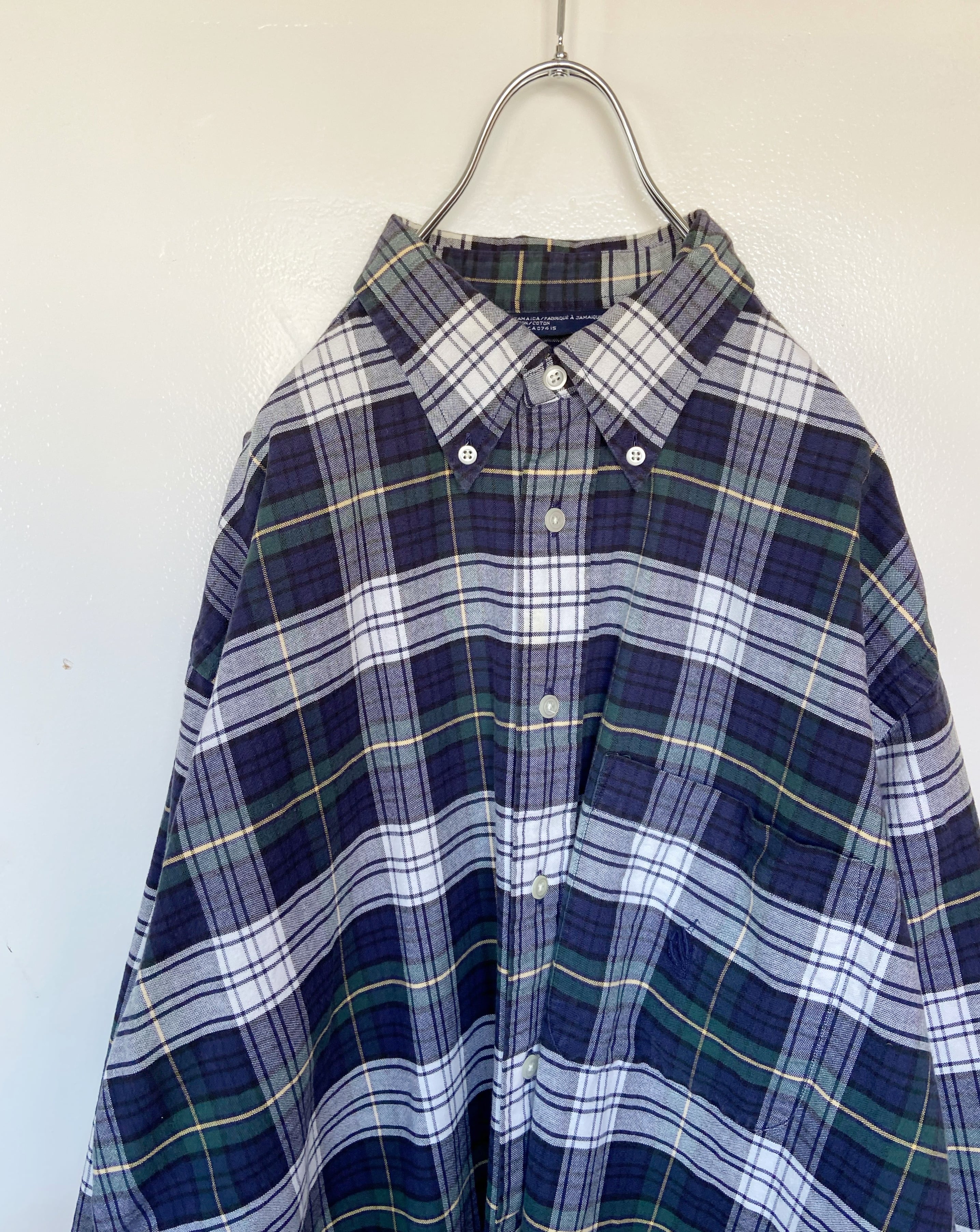 古着 NAUTICA/ノーティカ ゆるだぼシャツ  刺繍  ネルシャツ ビックシルエット