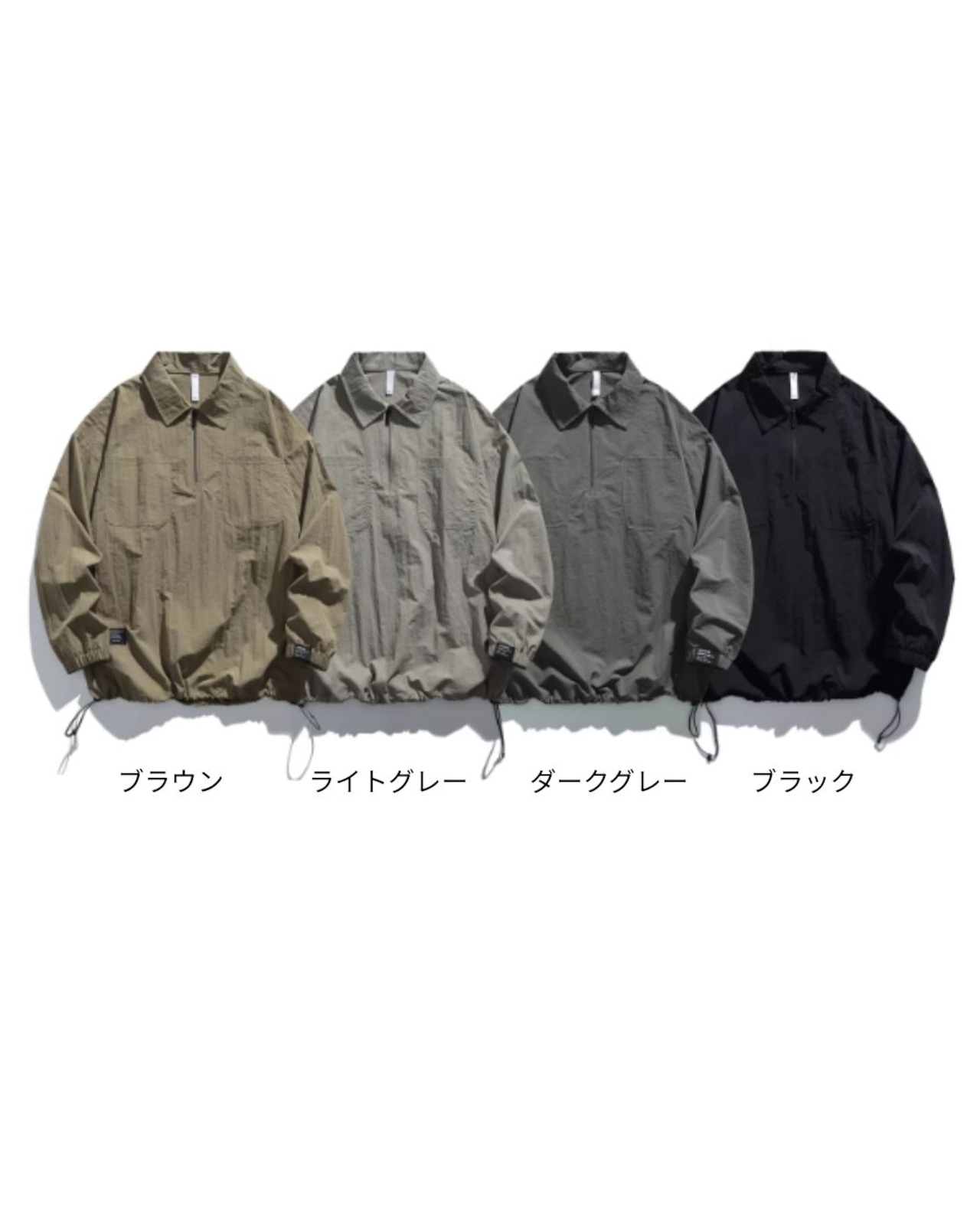 ハーフジップオーバーサイズポロシャツ S0375