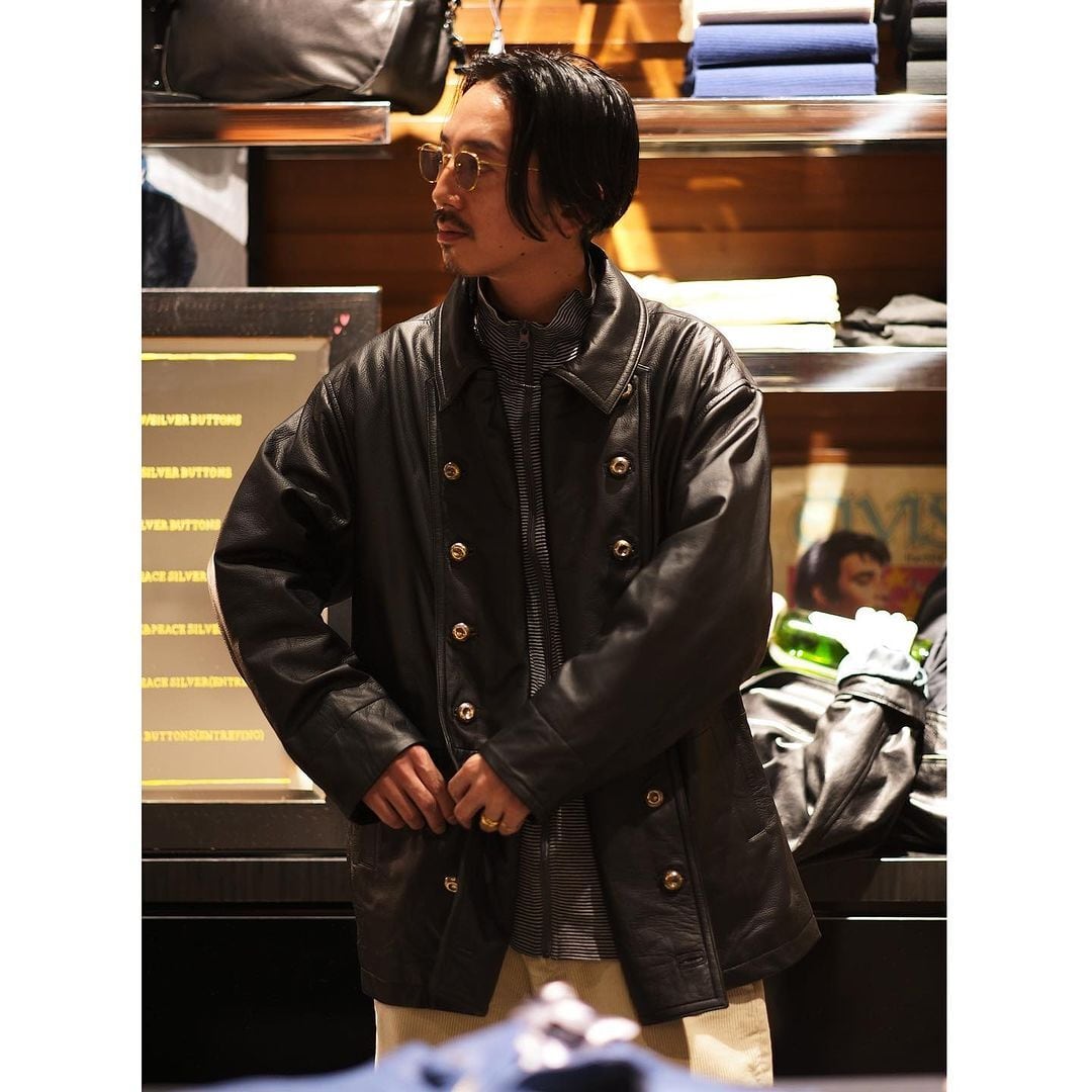 DEERSKIN ANCHOR JACKET W/SILVER BUTTONS | 【OFFICIAL】PORTER  