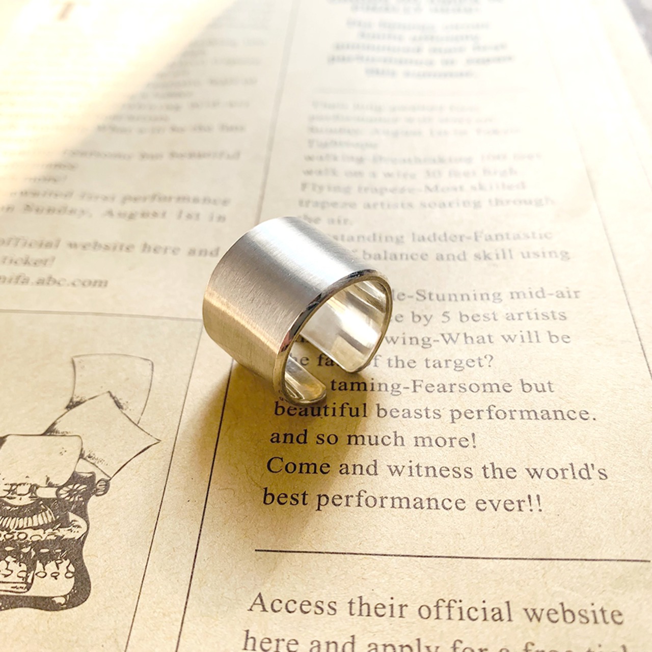 シルバーカットエッジマットワイドリング