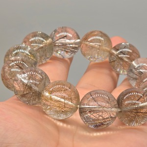 [トップクォリティ][大粒]シルバールチルクォーツブレスレッド 18mm 手首18cm