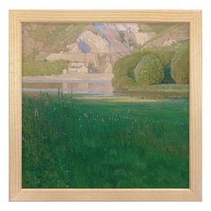 [額縁付き] Abenddämmerung. Steinbruch an der Donau（夕暮れ、ドナウ川の採石場） カール・モル アートポスター 223×223mm 天然木 ポスターフレーム 木製 絵画 名画 日本製 APFS119