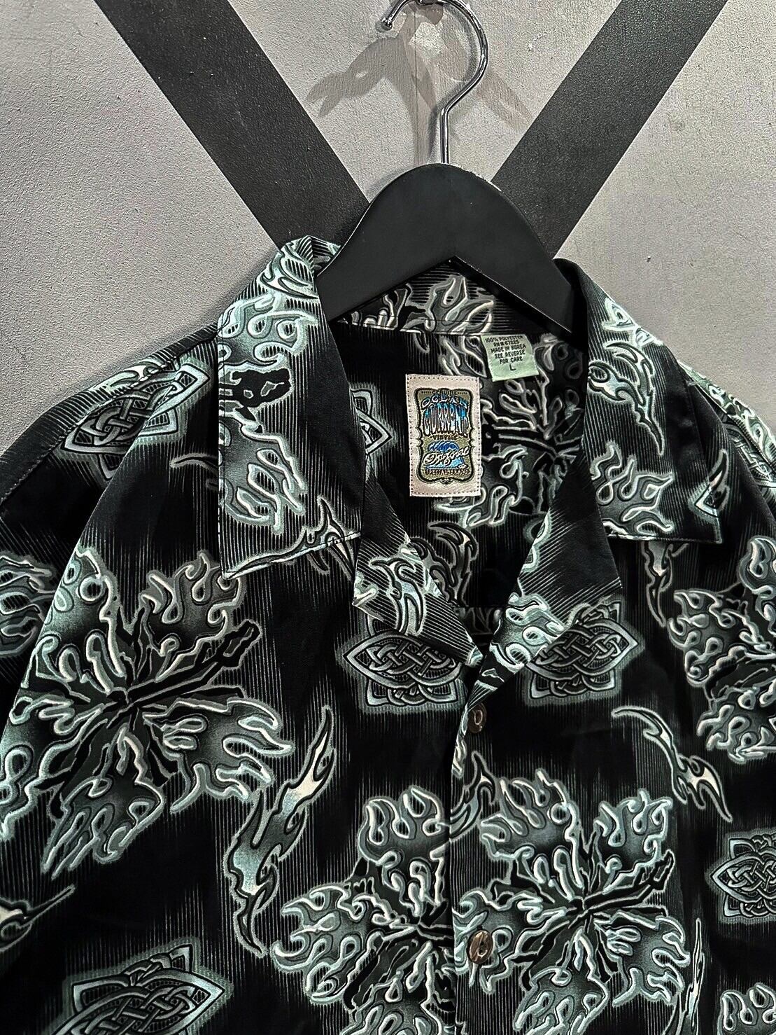 X VINTAGE】Tribal Flower Pattern Vintage Aloha Shirt | Caka