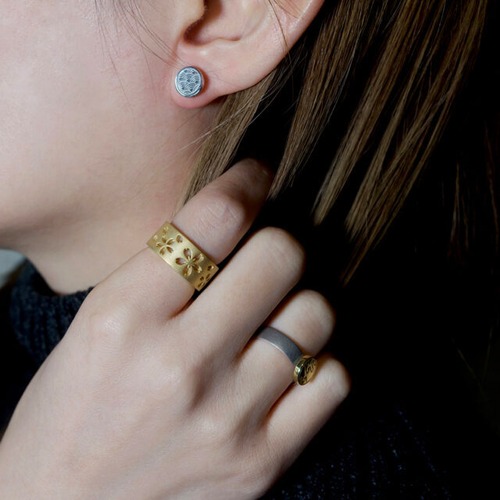 青海波(せいがいは) 文様 / monyo / 2p KANAME 金目 Earring Pierce 耳飾り  traditional Japanese design silveraccessory