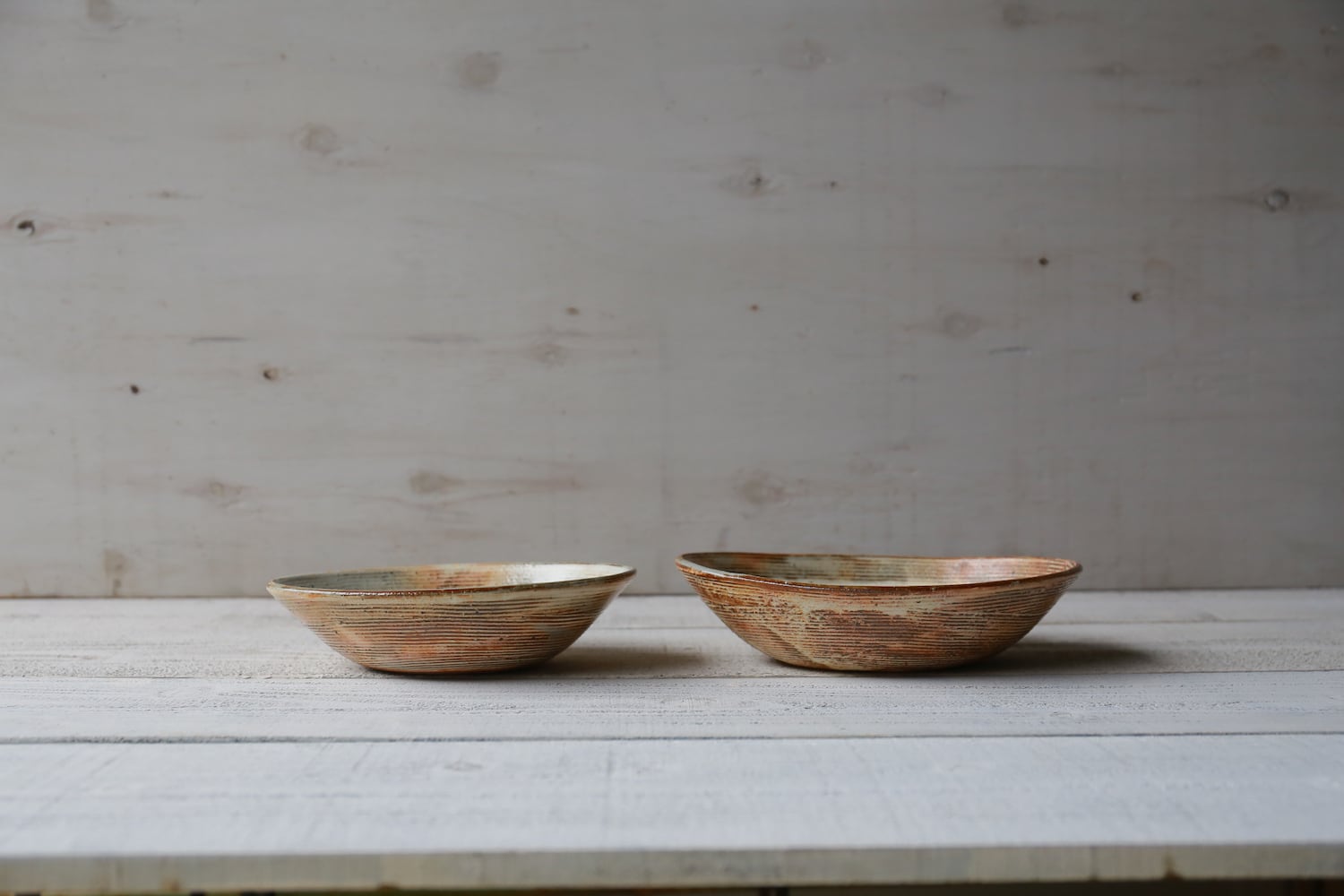 渕荒横彫 楕円深鉢 大 | 古谷製陶所